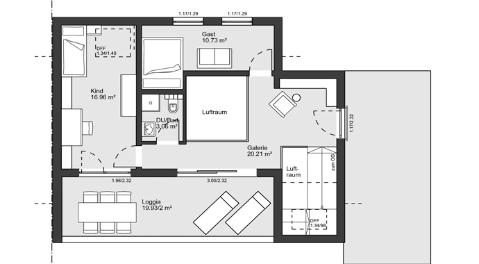 Grundriss Dachgeschoss Haus Renz von SchwörerHaus