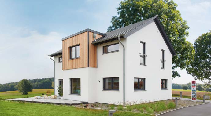 Außenansicht Musterhaus Günzburg von Fingerhut Haus