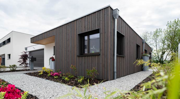 Außenansicht Flachdachbungalow Design 124 von Frammelsberger