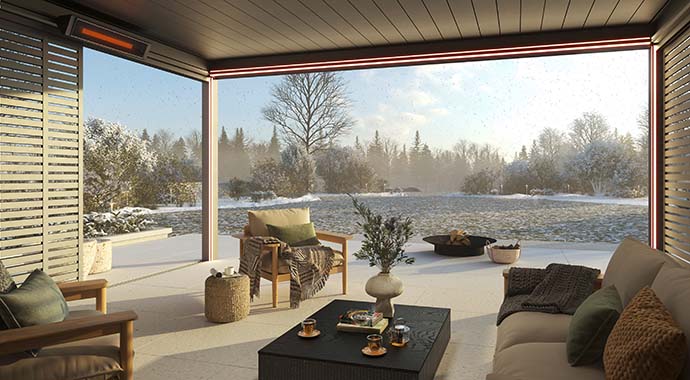 Draußen wohnen mit dem Lamellendach Lamaxa