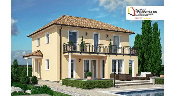 Außenansicht Clou 135 mit Walmdach von RENSCH-HAUS