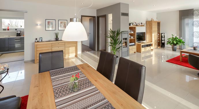 Luxhaus Bungalow 130 Essbereich