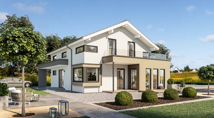 Außenansicht Musterhaus Mülheim-Kärlich von Schwabenhaus