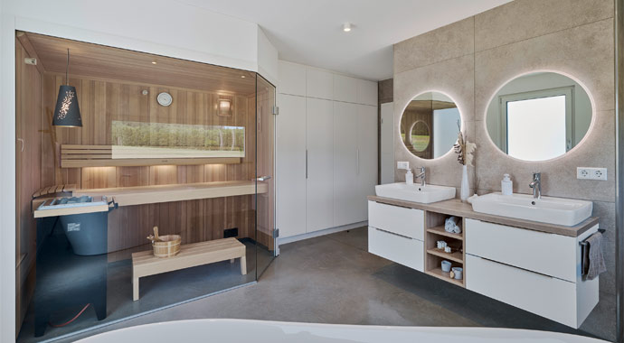 Badezimmer Haus Bieg von Fertighaus WEISS