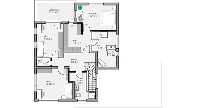 Baumeister-Haus Haus Schönborn Grundriss Obergeschoss