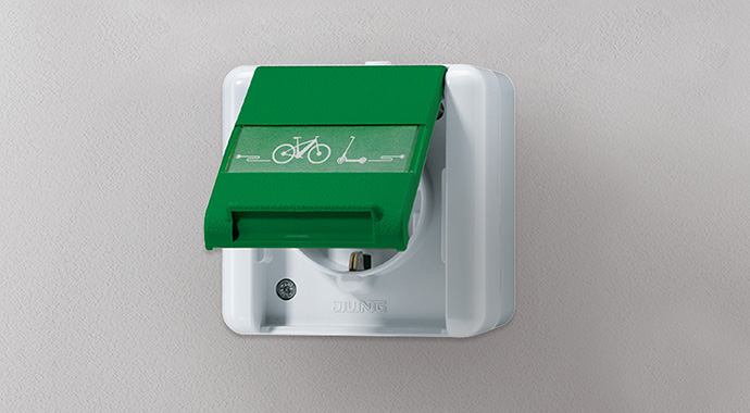 Einzelne Steckdose für das E-Bike | Bild: Jung