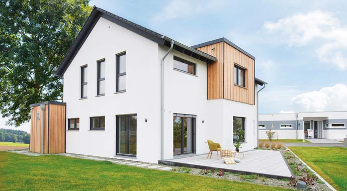 Außenansicht Musterhaus Günzburg von Fingerhut Haus