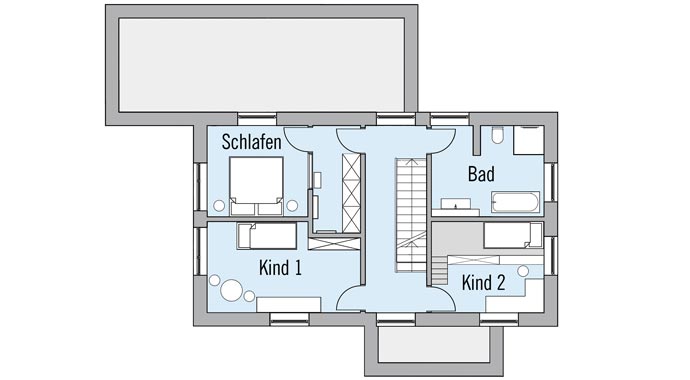 Bau-Fritz NaturDesign Grundriss Obergeschoss