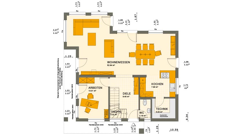 Living Haus Sunshine 165 V4 Grundriss Erdgeschoss