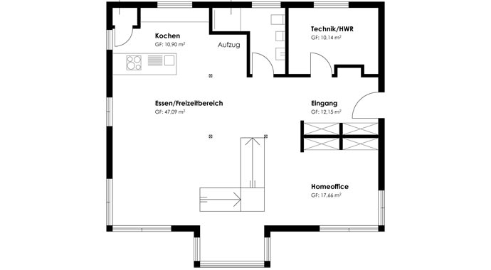 Lehner Haus Homestory 359 Grundriss Erdgeschoss