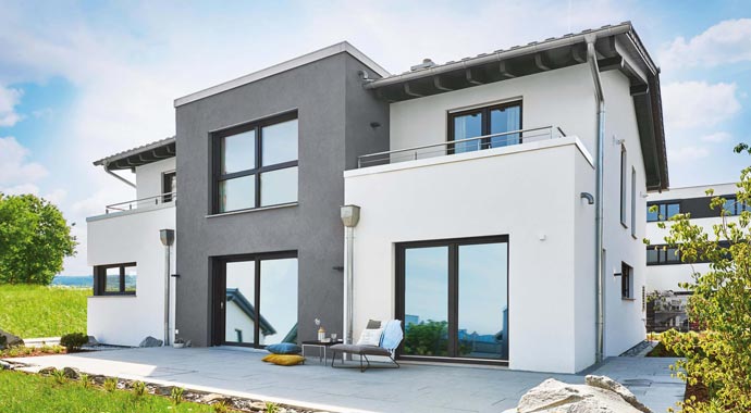 Außenansicht Musterhaus Stuttgart von Fingerhut Haus