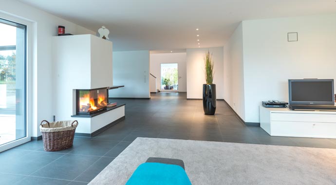 Klimaholzhaus Kundenhaus Wengertsmann Wohnbereich