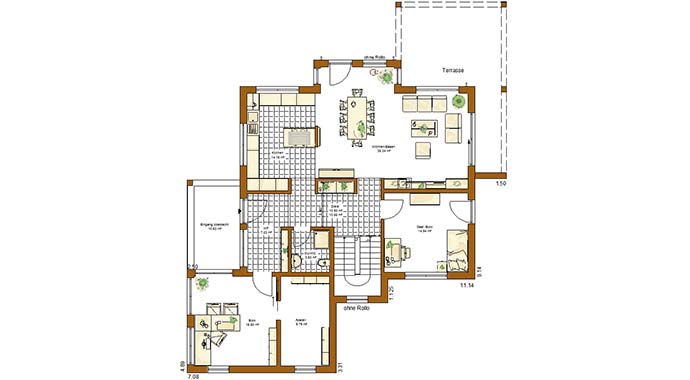 Grundriss Erdgeschoss Innovation R Bad Vilbel von Rensch-Haus