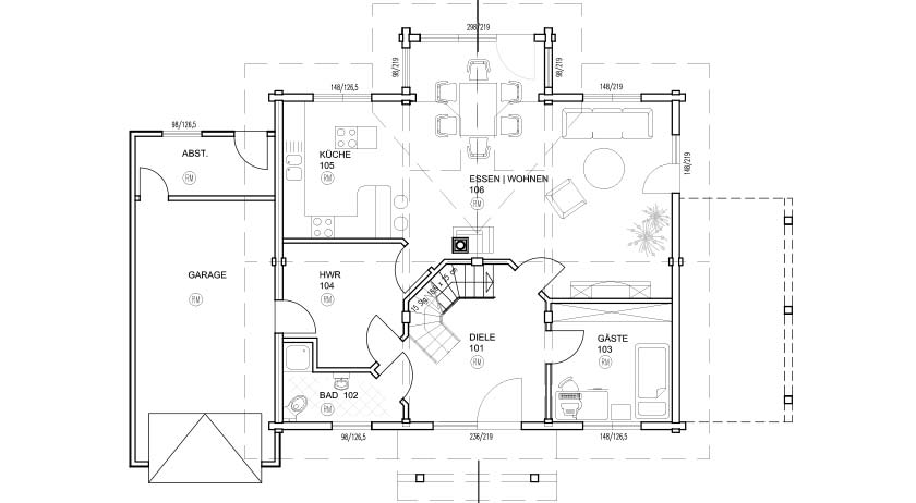 Fullwood Haus am Mühlenteich Grundriss Erdgeschoss