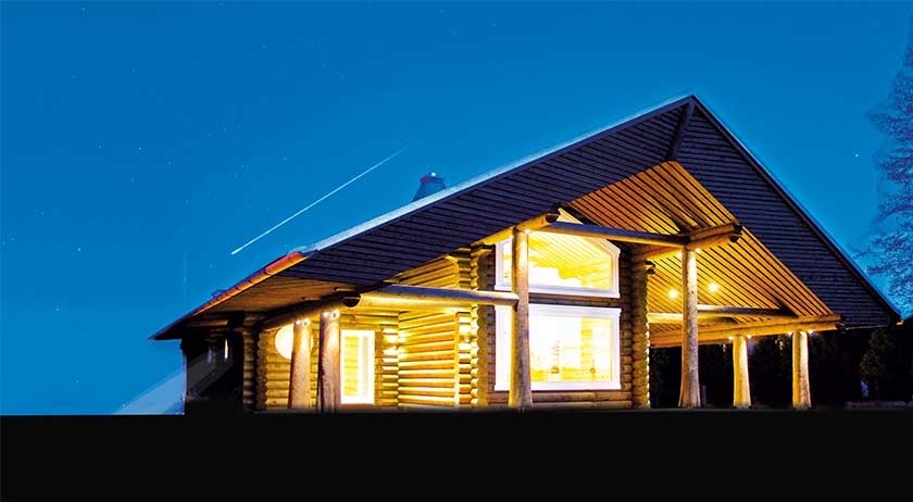 LéonWood Blockhaus Neu Finnland Außenansicht