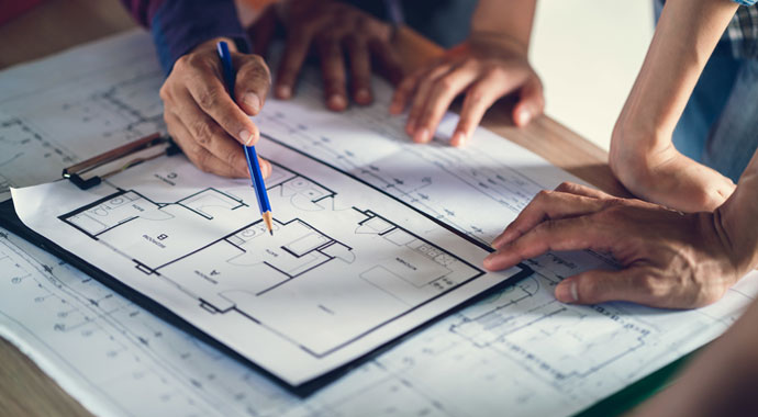 Symbolbild Bauplan Symbolbild Bauplan