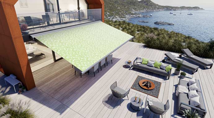 Markisentuch smart art Leaves Green von markilux