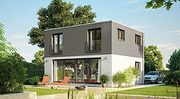 Außenansicht Icon Cube von Dennert Massivhaus Außenansicht Icon Cube von Dennert Massivhaus