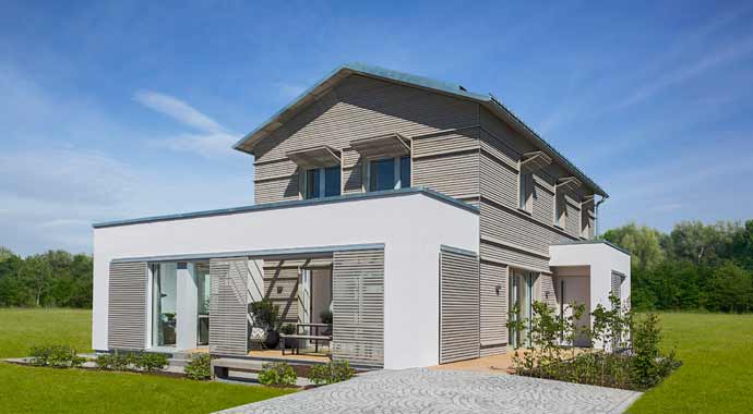 Außenansicht Musterhaus Naturdesign von Baufritz