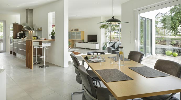 Luxhaus Pultdachhaus Klassik 233 Essbereich