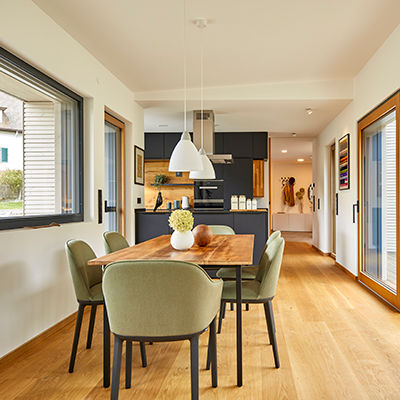 Winkelbungalow für zwei Personen von Baufritz