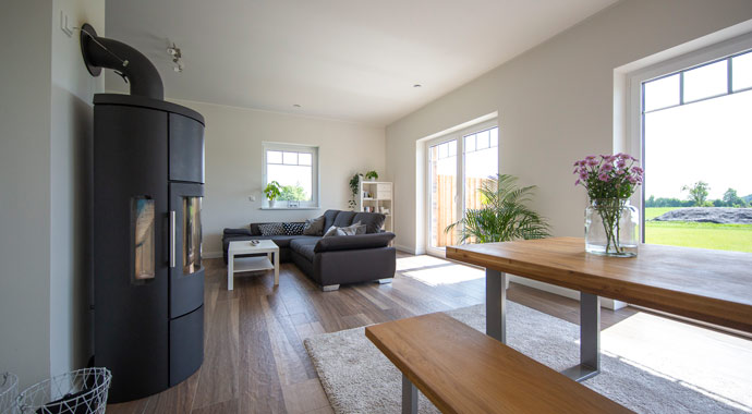 Wohnbereich Stadtvilla Lugana von Roth-Massivhaus