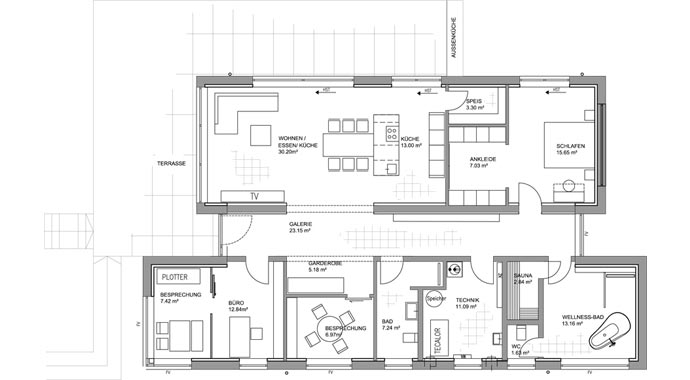 Luxhaus Open Musterhaus Fellbach Grundriss