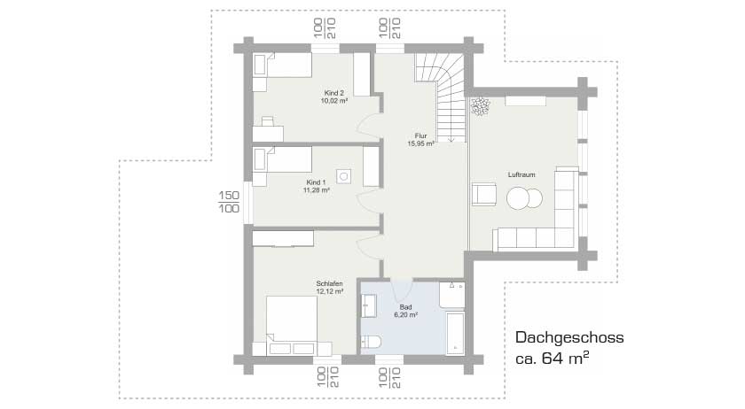 LéonWood Ontario Grundriss Obergeschoss