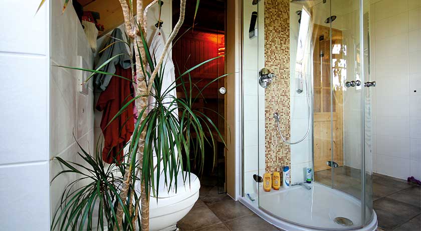 LéonWood Blockhaus Alicante Badezimmer