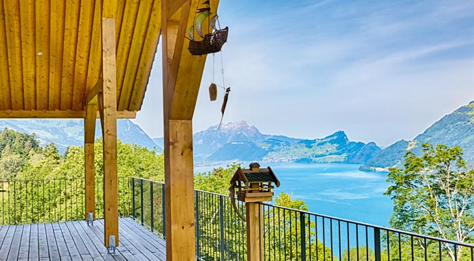 Terrasse Blockhaus Neu Finnland von LéonWood