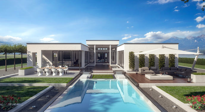 Außenansicht Bungalow AMBIENCE 209 FD von Bien-Zenker