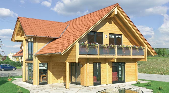 Fullwood Wohnblockhaus Musterhaus Hohenlohe Außenansicht