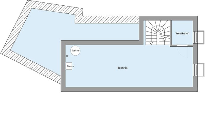 Grundriss Untergeschoss Stadthaus Ehrmann von Bau-Fritz