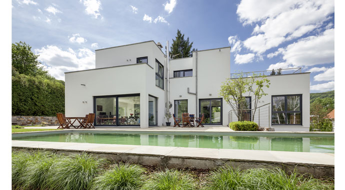 Luxhaus Flachdach 283 Außenansicht