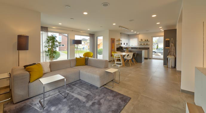 Wohnbereich Musterhaus SUNSHINE 143 Mülheim-Kärlich von Living Haus