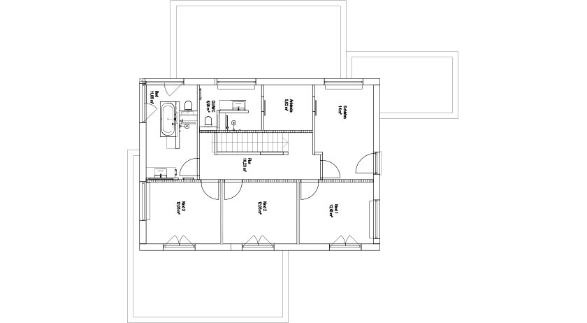 Luxhaus Haus Falkenstein Grundriss Dachgeschoss