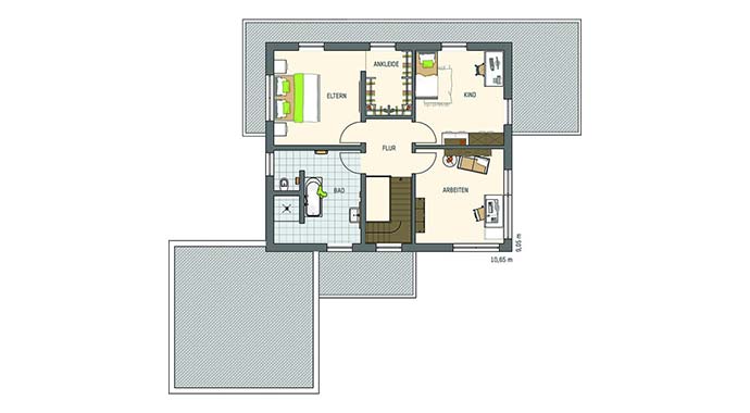 Grundriss Dachgeschoss Maxim - Musterhaus Gießen von FingerHaus
