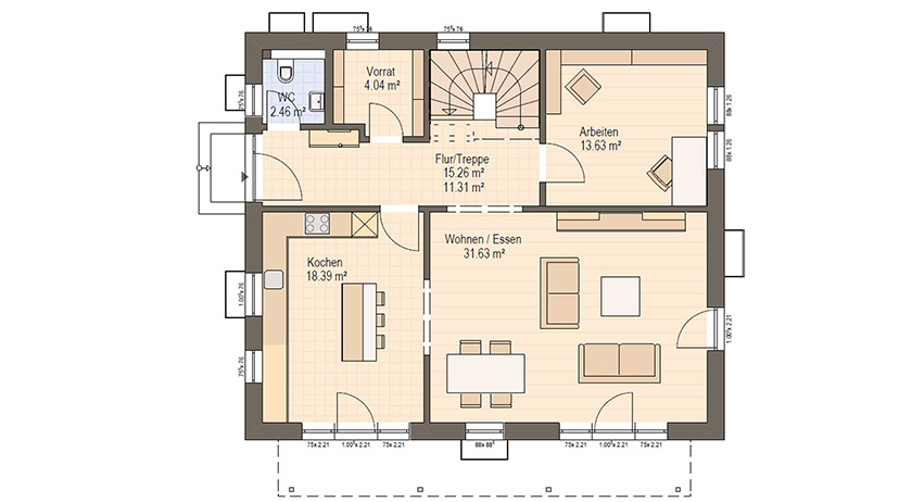 Haas MH Falkenberg 168 Grundriss Erdgeschoss