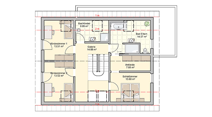 Fingerhut Haus Musterhaus Koblenz Grundriss Obergeschoss
