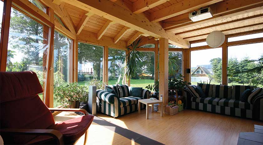 LéonWood Blockhaus Alicante Wohnbereich