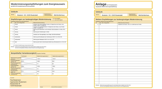 Energieausweis für Wohngebäude.
