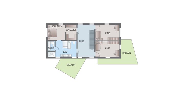 Luxhaus Musterhaus Georgsgmünd Grundriss Obergeschoss