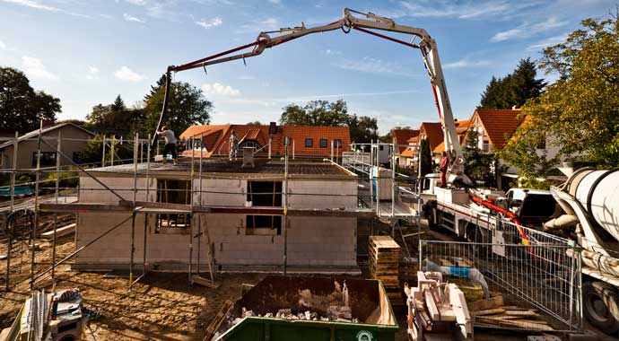Haus in der Rohbauphase Haus in der Rohbauphase
