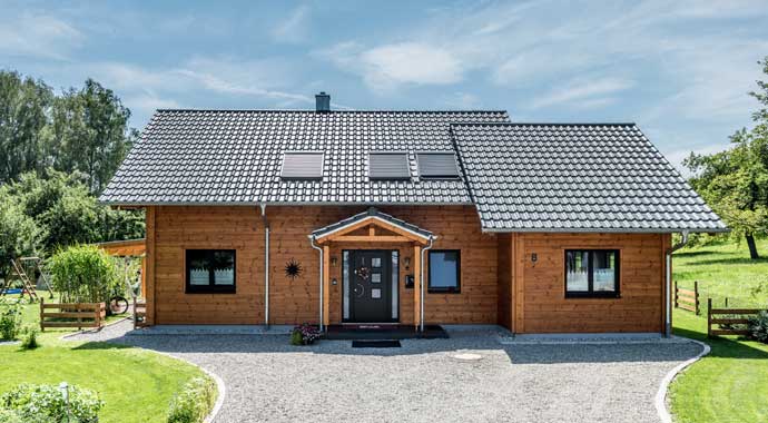 Außenansicht Blockhaus Oberschwaben von Fullwood