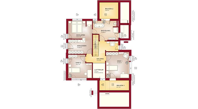 Grundriss Obergeschoss CONCEPT-M Erlangen von Bien-Zenker