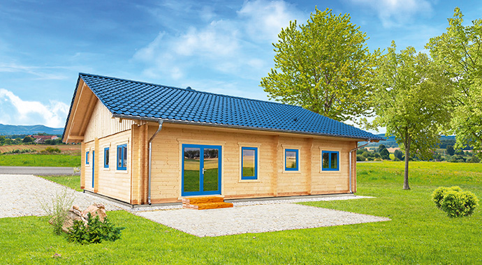 Außenansicht Blockhaus "Rex" Variante 2 | Bild: LéonWood® Außenansicht Blockhaus "Rex" Variante 2 | Bild: LéonWood®