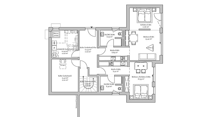 Grundriss Untergeschoss Musterhaus Seegarten von FischerHaus