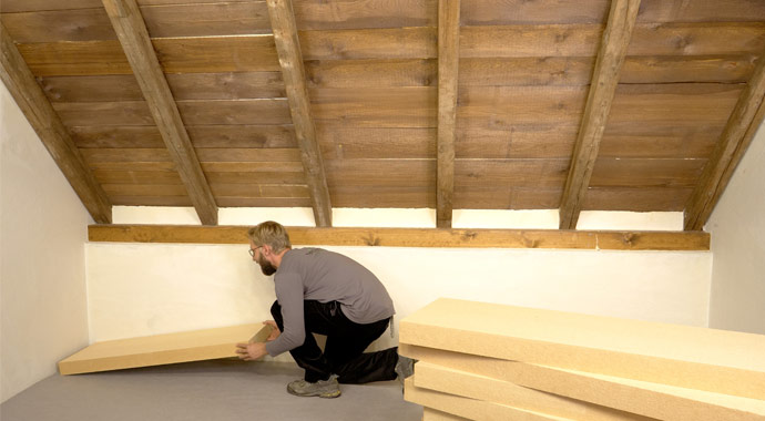 Oberste Geschossdecke dämmen mit Holzfaserdämmplatten Oberste Geschossdecke dämmen mit Holzfaserdämmplatten