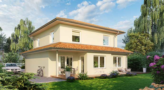 Außenansicht Musterhaus Florenz von Helma Eigenheimbau