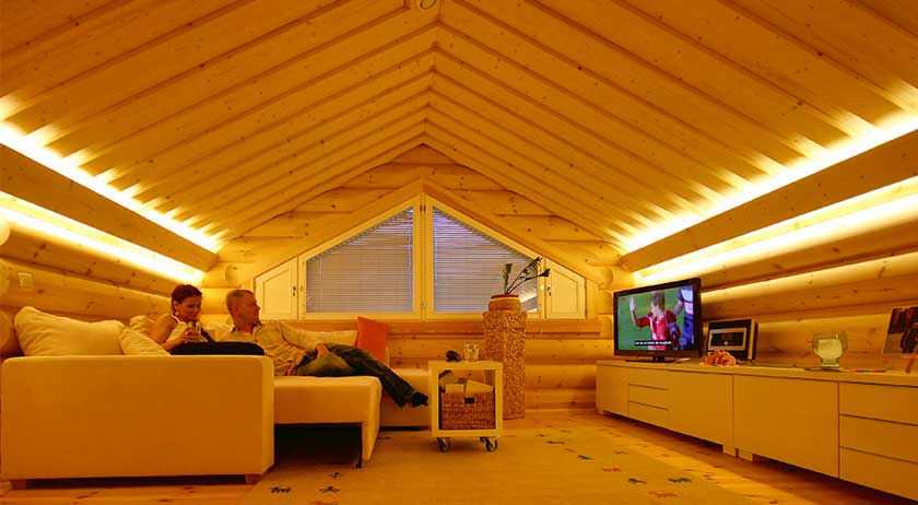 LéonWood Blockhaus Neu Finnland Dachgeschoss